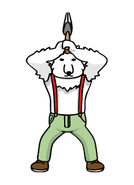 Sprite of Woodcutter Bear from Rhythm Heaven Megamix