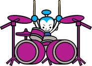 Solo artwork of Samurai Drummer in the Drum Samurai's Band from Rhythm Tengoku