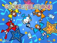 Congratulations screen arcade.png (267 KB) Stars the "Congratulations!" screen in Rhythm Tengoku (Arcade)