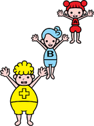 Group artwork of the Toss Boys from Rhythm Tengoku