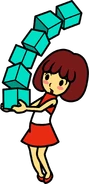 Artwork of the player character from The Dazzles in Rhythm Heaven Megamix.