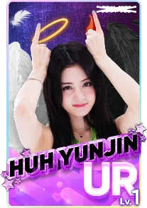 HUH YUN JIN rhythm hive 直筆サイン入り LE SSERAFIM] EASY CRAZY HOT / Rhythm Hive Mission Clear Benefit