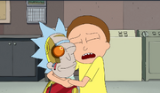 Morty hugging rickbot