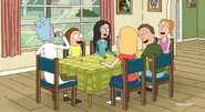 Morty's girlfriend with Morty's family