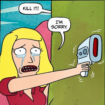 Beth Smith C 132 Rick And Morty Wiki Fandom After missing for nearly 20 years, rick sanchez (justin roiland) suddenly arrives at his daughter beth's (sarah chalke) doorstep looking to move in with her and her family. beth smith c 132 rick and morty