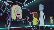 Robo-Diane about to kill Rick, Morty, and EM.