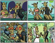 Krombopulos Michael and wife enjoying each other.