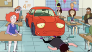 Morty turns into a car during class.