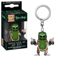 POP! Keychains Pickle Rick in Rat Suit