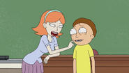 Jessica flirts with Morty in the Zigerions' simulation