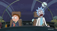 Morty and Rick in Rick's spaceship