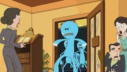 Samantha looks at her alleged husband after the Meeseeks's attack.