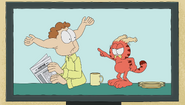 Gazorpazorpfield with that show's version of Jon Arbuckle.