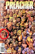 A character in a crowd of people on a Preacher comic cover that resembles Doofus Rick.