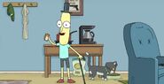 Mr. Poopybutthole with a stick