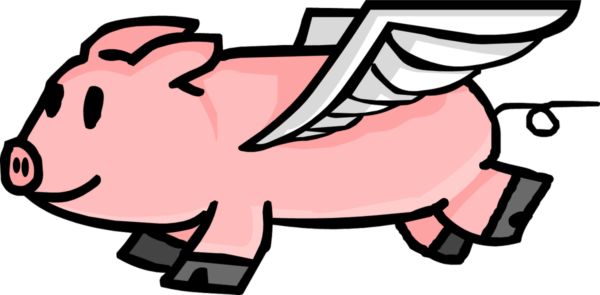 cartoon pig with wings