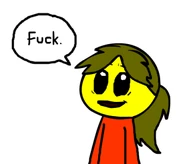 Smiley saying "Fuck."