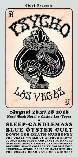 Psycho Las Vegas 2019 mandalay Las Vegas Handbill Clutch Electric wizard