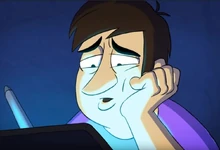 Harry Partridge in self-portrait