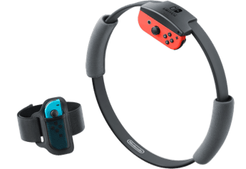 Nintendo Switch + Ring-Con Controller + Leg Strap + Ring Fit Adventure Game  Black