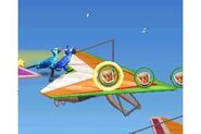 Blu and Jewel on hang gliders in Rio DS version.