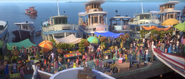 A market at a dock at Manaus.