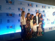 Carlos Saldanha and his family in the première of Rio 2
