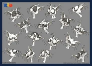 Concepts of a scrapped cat character named Clyde.