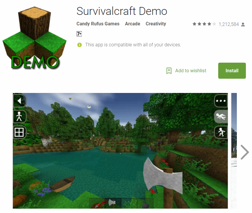 survival craft demo game