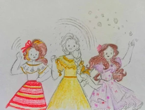 Rapunzel as Dolores, Queen Elsa as Pepa & Elena as Isabela