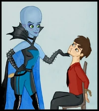 Genderbend AU: Megamind as a girl and Roxanne as a guy