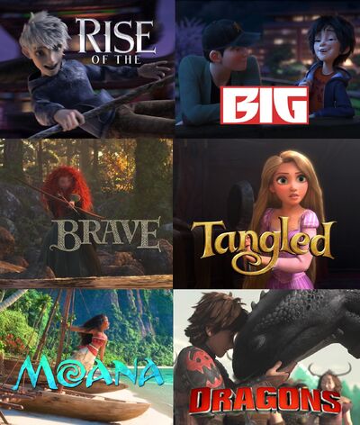Rise of the Big Brave Tangled Moana Dragons Poster