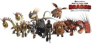 The riders in their dragon skin armor