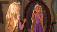 Rapunzel wearing it (again) while looking at herself in the mirror