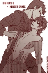 http://yukipri.tumblr.com/post/106364505701/big-hero-6-x-hunger-games-au-fanart-for