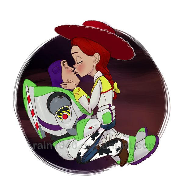 toy story buzz and jessie kiss