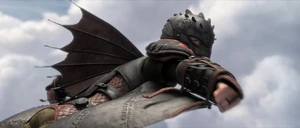 The dorsal fin of the suit