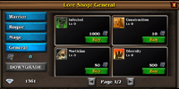 Loreshop tab