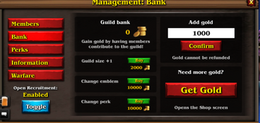 Guild menu