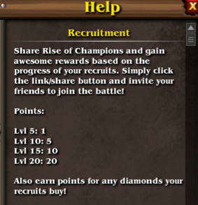 Recruitment help menu