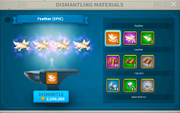 In-game Dismanteling Materials Menu