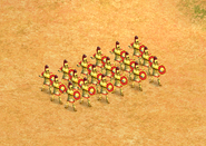 European style Phalanxes standing in formation.
