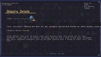 Glowing Meteorite Shipping Details