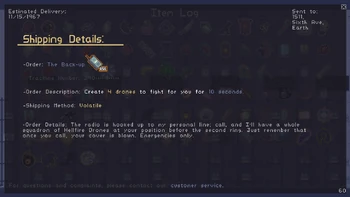 The Back-up Shipping Details