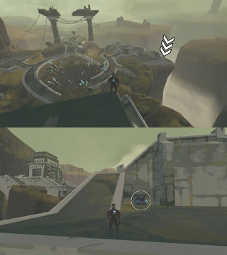 2. Behind a building at the edge of the level