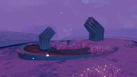 A Primordial teleporter "aligned to the planet;" loops the player back to the first stage.