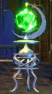 The green Shard Stand containing the Familiar: Silver Knight shards.