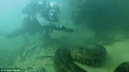 Wade during an underwater encounter with a giant Anaconda