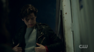 Season 1 Episode 13 The Sweet Hereafter Jughead wearing Southside Serpent jacket 2