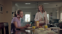 Betty and Alice at the breakfast table